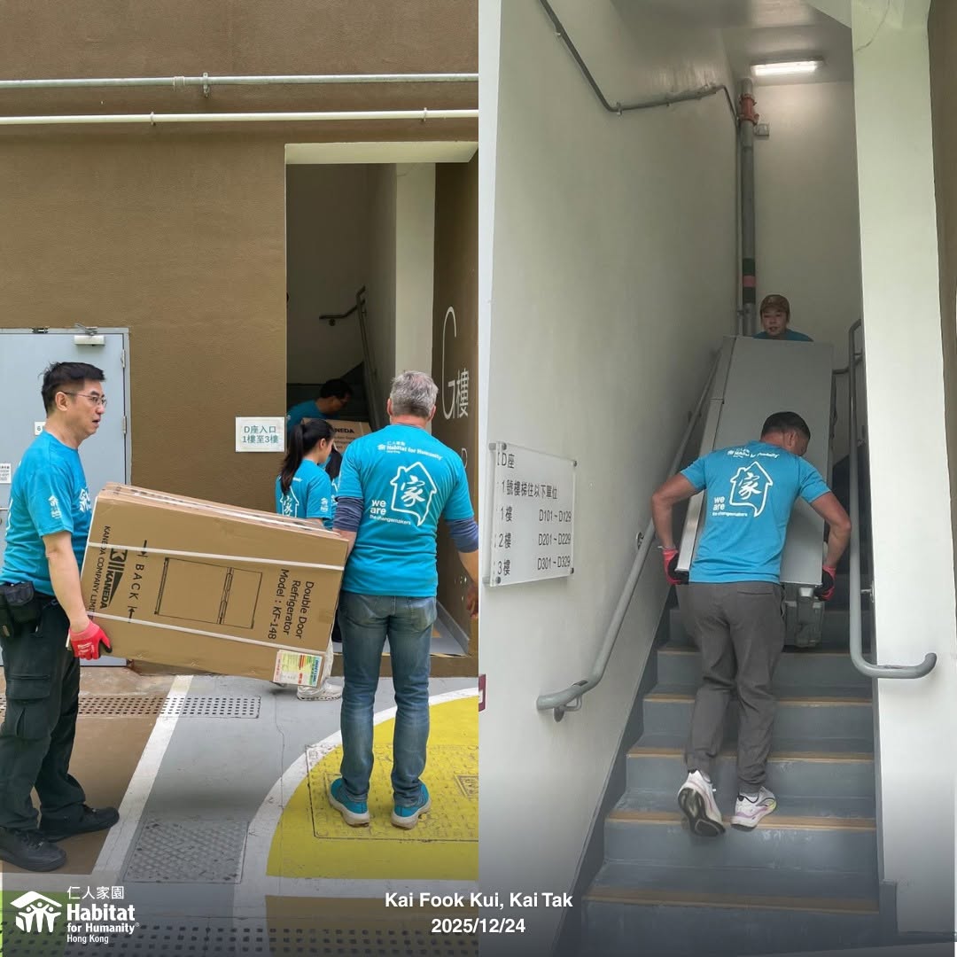 Volunteers renovating a Hong Kong flat